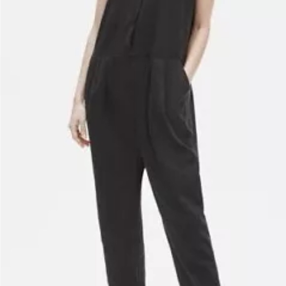 NEW EILEEN FISHER Organic Cotton Romper Black L - Picture 2 of 6